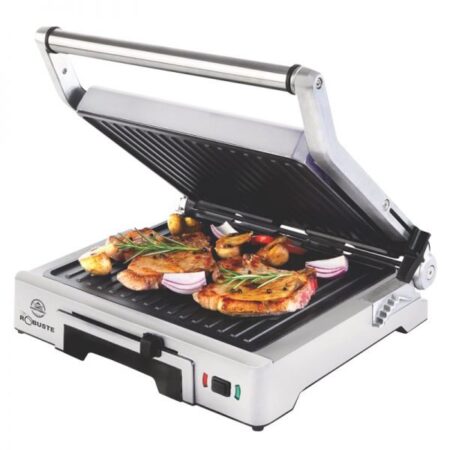panineuse et Grill Viande robuste inox  2000W GV2000 Gris