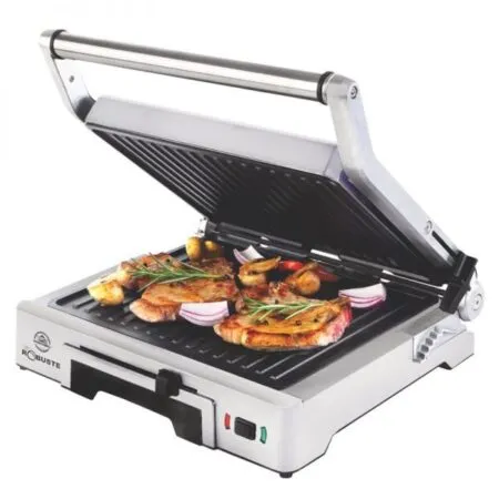 panineuse et Grill Viande robuste inox  2000W GV2000 Gris