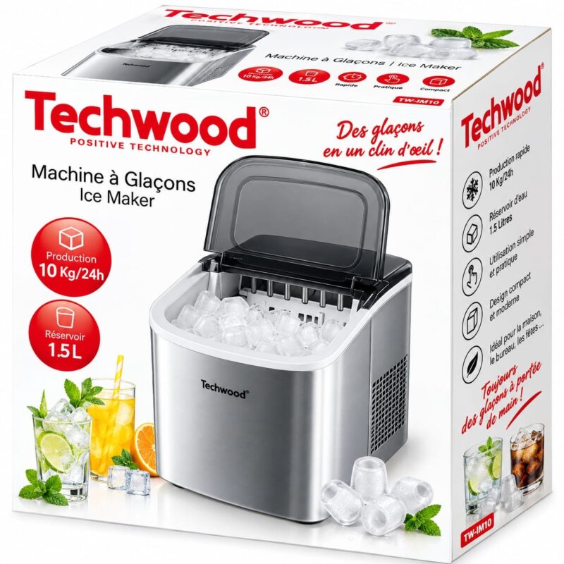 Machine à glaçons Techwood 1.5L  10kg/24h Techwood TW-IM10