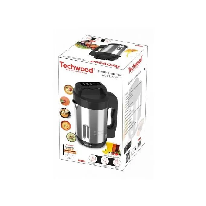 Blender Chauffant 2En1 En Inox Avec 6 Programmes Culinaires 1.6L 1000W Techwood TSM-1656