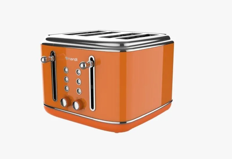 Grille pain NARDI Rétro Orange 2300W 4 tranches NGP420CAO