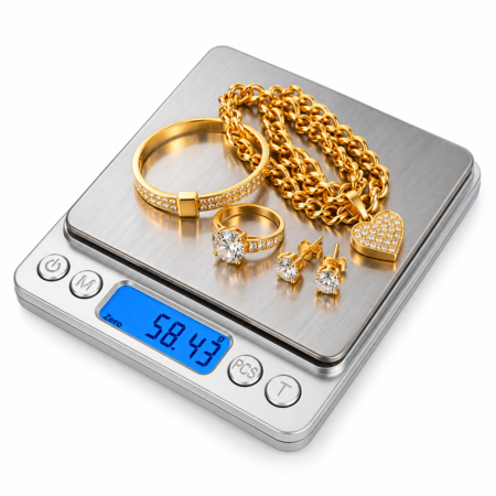 Mini Balance De Précision Multifonction 0.01G - 500G Avec Rétroéclairage Et Fonction Tare Idéale pour bijoux, cuisine i-2000