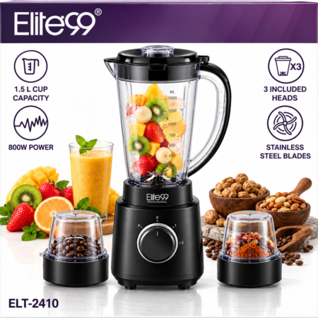 Blender Multifonction 3 en 1 en Plastique 1,5 L 800 W Haute Qualité Elite Elite99 ELT-2410