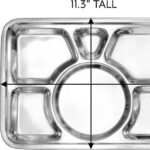 Plateau-repas rectangulaire à 6 compartiments en inox Haute Qualité