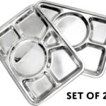 Plateau-repas rectangulaire à 6 compartiments en inox Haute Qualité