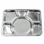 Plateau-repas rectangulaire à 6 compartiments en inox Haute Qualité