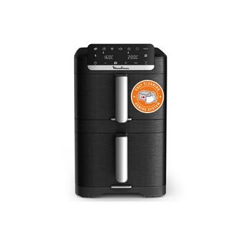 Friteuse À Air Double Tiroir Vertical 10L Cuisson Simultanée Et Technologie EvenFry Moulinex EZ7568F0
