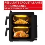 Friteuse À Air Double Tiroir Vertical 10L Cuisson Simultanée Et Technologie EvenFry Moulinex EZ7568F0 – قلاية هوائية مولينكس 10 لتر EZ7568F0