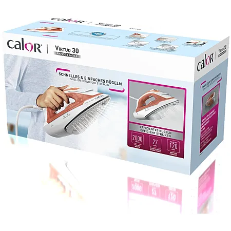 Fer À Repasser À Vapeur 2000W 240mL Avec Chauffe Rapide 30s Et Semelle Céramique Calor FV2C40C0