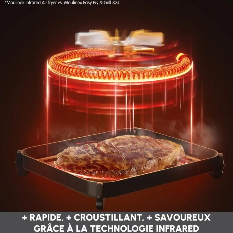 Air fryerMoulinex Easy Fry Infrared 7L,  Technologie infrarouge Exclusive  plus rapide plus homogène
Grande capacitéEZ831GF0