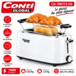 Grille pain géanr Conti Global 750 W 2 tranche CG_TAO133_GS – محمصة خبز 750 واط