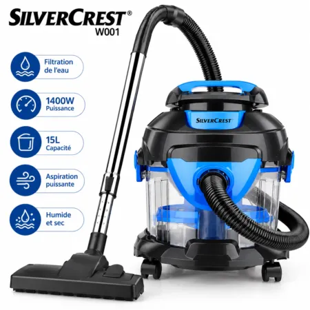 Aspirateur eau et poussière 1400W Cable 6M  15L SilverCrest W001