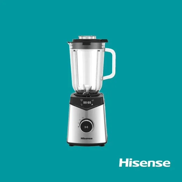 Blender électrique Hisense – 1,5L – 1000W – Inox – Contrôle LED Bol EN Verre H15TBSSS1