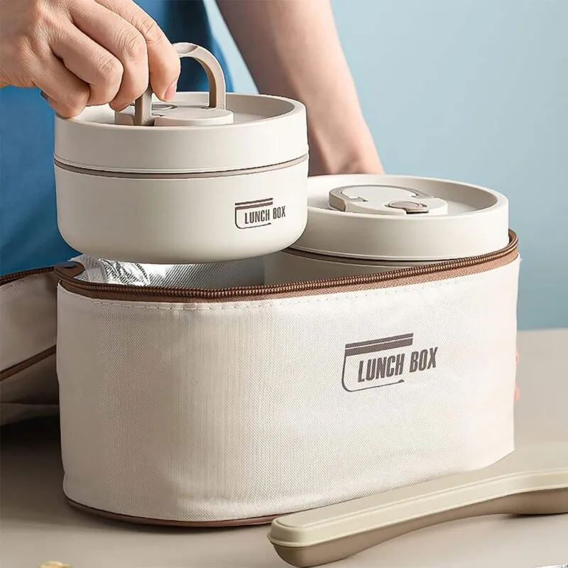 Lunch Box 04 Pieces avec Sac Isotherme Isolant – 
حافظة الطعام 4 قطع مصنوعة من الإينوكس من الداخل