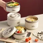 Lunch Box 04 Pieces avec Sac Isotherme Isolant – حافظة الطعام 4 قطع مصنوعة من الإينوكس من الداخل