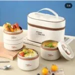 Lunch Box 04 Pieces avec Sac Isotherme Isolant – حافظة الطعام 4 قطع مصنوعة من الإينوكس من الداخل