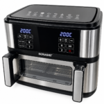 Air Fryer Numérique Inox 10,5 L 2600 W – Grand Bac Divisible en 2 Zones, Multiprogrammes | Sonashi SAF-115 مقلاة هوائية رقمية إينوكس 10.5 لتر 2600 واط – درج كبير قابل للتقسيم إلى منطقتي طهي، متعددة البرامج | Sonashi SAF-115 – قلاية هوائية سوناشي 10.5 لتر 2600 واط إينوكس SAF-115